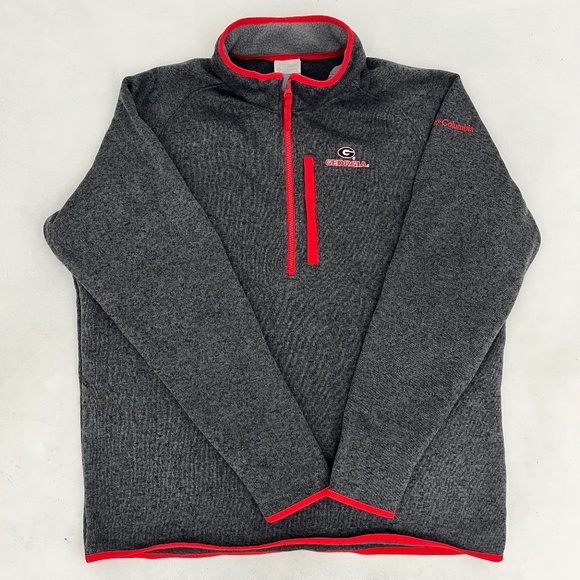 Columbia Georgia Bulldogs Mens Size XL Quarter Zip Pullover Sweatshirt Gray - Picture 1 of 10